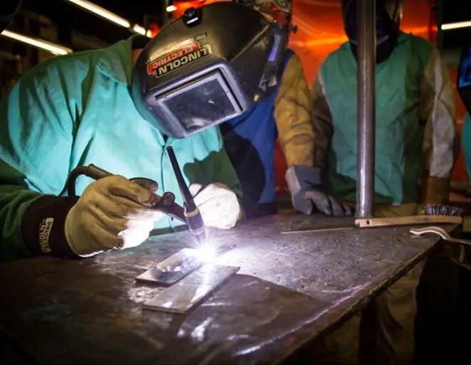 A student at a welding trade school near Birmingham, AL